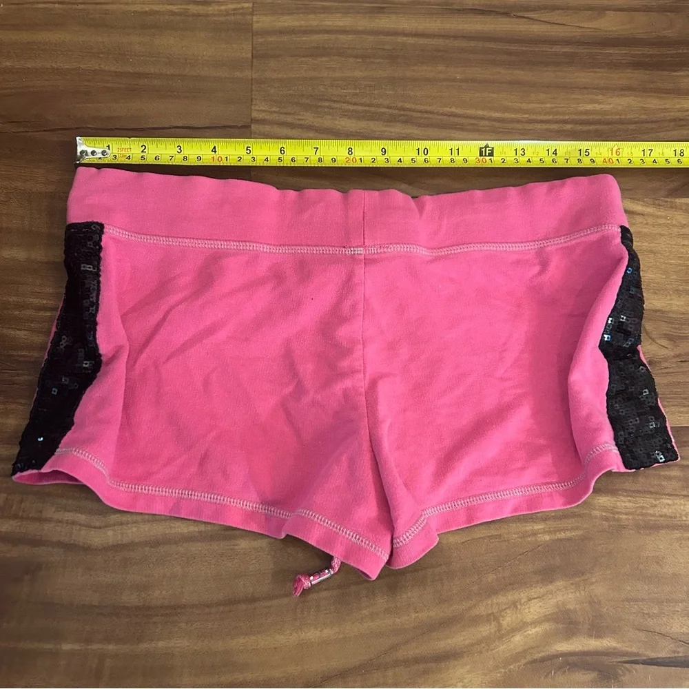 💕Hard Candy Barbie Pink & Black Sequin Trim Shorts Sparkly embellished - Picture 2 of 9